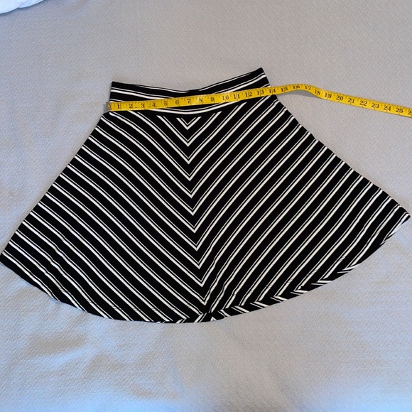 Loft Soft and Stretchy Fit and Flare black/white striped skirt - Picture 4 of 7